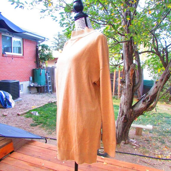 Belle by Kim Gravel Women's Mustard Cowl Neck Sweater - Picture 4 of 4